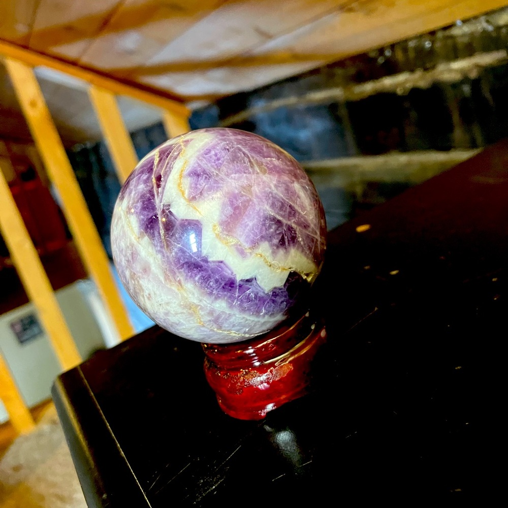Amethyst crystal sphere